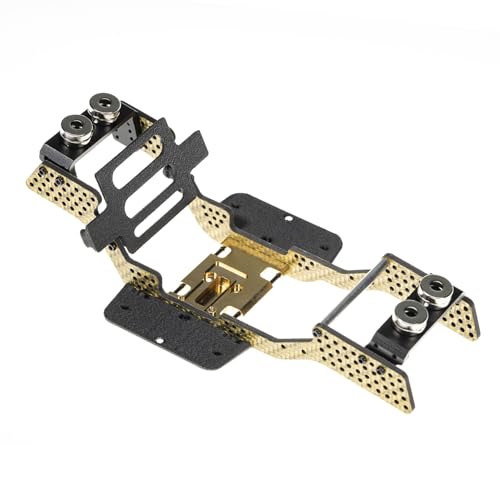 RampCrab Carbon Fiber Chassis Kit for SCX24, 7° Angled Skid, LCG Chassis Kit for Axial SCX24 C10, JLU, Bronco, Deadbolt, golden von RampCrab
