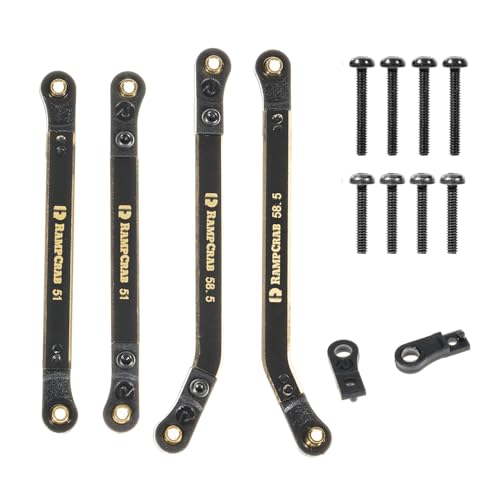 RampCrab High Clearance 4 Glieder-Set für SCX24 Bronco, C10, Wrangler JLU, Messingglieder-Set, nur hinten, 4 Stück, schwarz RampCrab High Clearance 4 Glieder-Set für SCX24 Bronco, C10, Wrangler JLU, Messingglieder-Set, nur hinten, 4 Stück, schwarz von RampCrab