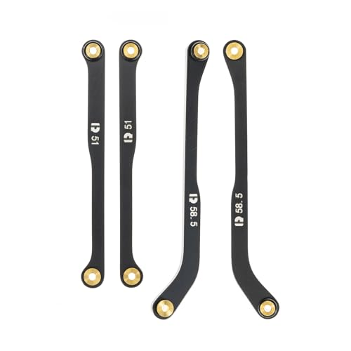 RampCrab High Clearance 4 Glieder-Set für SCX24 Bronco, C10, Wrangler JLU, Stahlglieder-Set, nur hinten, 4-teilig, Schwarz von RampCrab