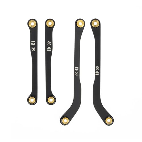 RampCrab High Clearance 4 Glieder-Set für SCX24 Bronco, C10, Wrangler JLU, Stahlglieder-Set, nur vorne, 4 Stück, schwarz von RampCrab