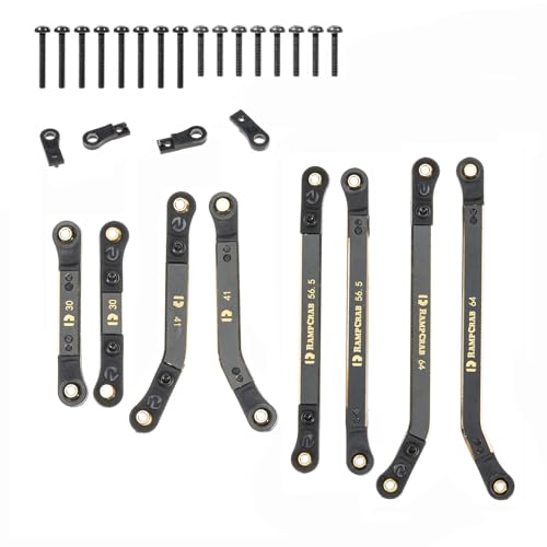 RampCrab High Clearance Links Set für SCX24 GX 470 Messing Links Set Upgrade Teile für SCX24 1/24 RC Crawler Auto Upgrade Zubehör Schwarz von RampCrab