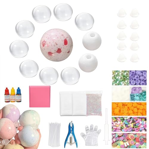 DIY Stressball Making Kit, Squishy Maker Kit mit leeren Skins & Luftpumpe, fügen Sie Wasser hinzu, um Ihre eigenen knusprigen Stressbälle für Erwachsene zu machen, Transparent Squeeze Spielzeug von RandJ