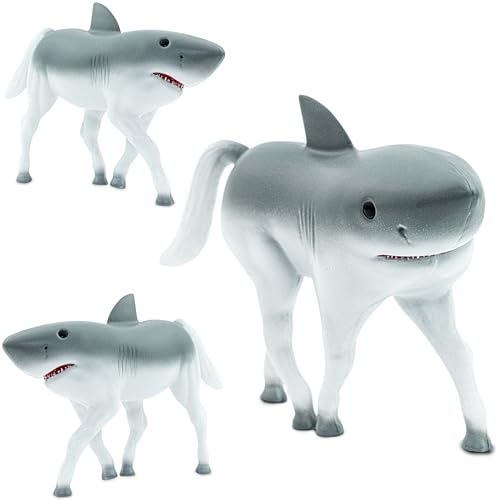 Randimals Pferd & Hai Spielzeug Tierfiguren - Hybrid Hork Pferd & Hai Figur Realistische Tiere zum Spielen - Robustes & einzigartiges Pferde Hai Tierspielzeug - Miniatur Tierfiguren von Randimals