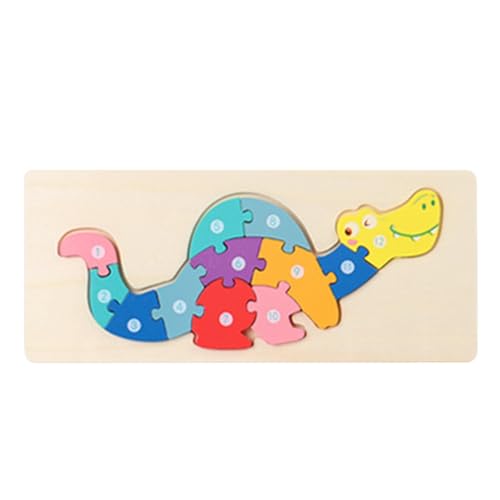 Ranley Holzmusterblöcke, Tangram-Puzzles für Kinder - Tier-Puzzlespielzeug im Dinosaurier-Design | Entzückendes, lustiges, farbenfrohes - und Stapelspielzeug für den Vorschul- und von Ranley