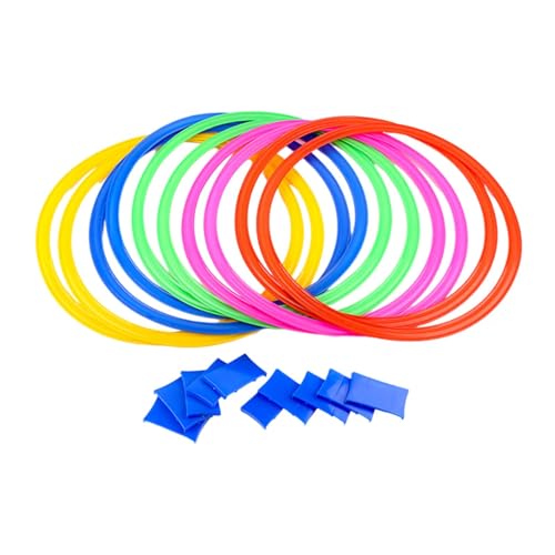 Ranley Hopse-Ringe für Kinder, Hopse-Ringe-Spiel - Outdoor-Spiel | Hindernisparcours mit Sitzsack, 15-Zoll-Quadrate mit Anschlüssen für Kinder, drinnen und draußen Ranley Hopse-Ringe für Kinder, Hopse-Ringe-Spiel - Outdoor-Spiel | Hindernisparcours mit Sitzsack, 15-Zoll-Quadrate mit Anschlüssen für Kinder, drinnen und draußen von Ranley