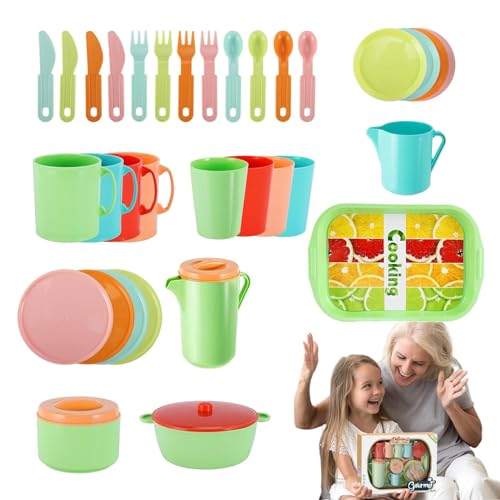 Ranley Kleinkind-Teeservice, Teetassen-Set für Kinder - Rollenspiel-Küchenspielzeug,Teeservice für kleine Mädchen, Kinderspiel-Teeservice, Küchenspielzeug, Lernspielzeug für Kinder, Teeparty und Spaß von Ranley