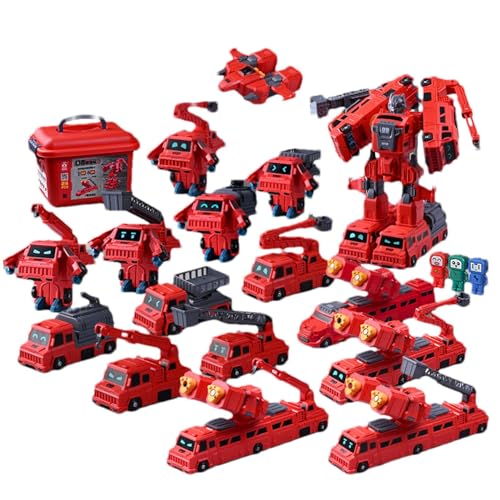 Ranley Magnetische Fahrzeugspielzeuge, Roboter-Baufahrzeuge, Puzzle-Deformationsspielset Verwandelnde Roboter für Kinder, Pädagogisches Stem-Puzzle-Deformationsspielset, verwandelnde Roboter für von Ranley