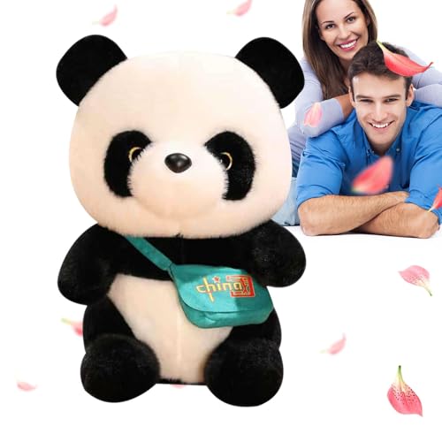 Ranley Panda Stofftier,Panda Plüschtier | Pandabär-Umarmungskissen mit Tasche | Schlafender Begleiter, Tierpuppe, Tischdekoration für Zuhause, Wohnzimmer, Schlafzimmer von Ranley