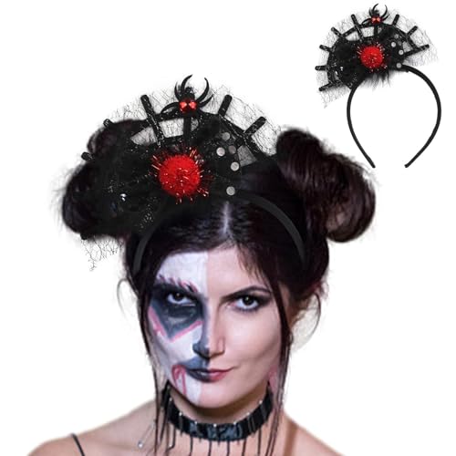 Ranley Spinnennetz-Kopfschmuck, Spinnennetz-Stirnband,Festival-Kopfschmuck, glänzender Haarreifen mit Spinne | Spinnen-Kopfbedeckung, leichte Kostüm-Kopfbedeckung für Cosplay, Abschlussball-Party von Ranley