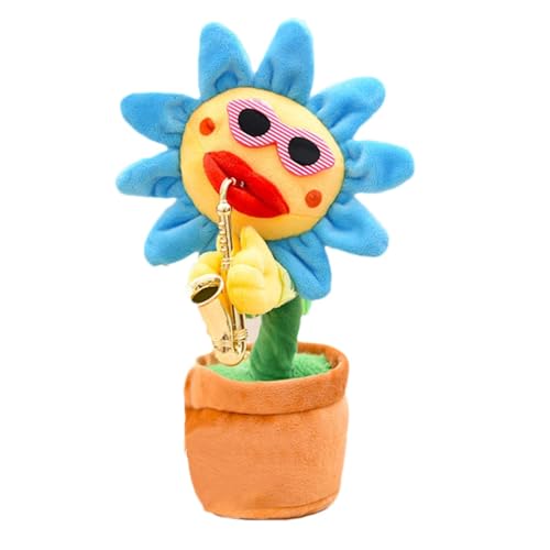 Tanzende Sonnenblume, Singende Tanzende Sonnenblume, Leuchtender Blumenplüsch Wiederholt, Sich Wiederholende Aufnahme, Saxophon, Weiche, Lustiges Geschenk Zum Singen Und Tanzen 200 Liedern von Ranley