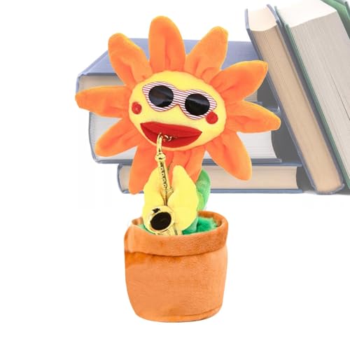 Tanzende Sonnenblume, Singende Tanzende Sonnenblume, Leuchtender Blumenplüsch Wiederholt, Sich Wiederholende Aufnahme, Saxophon, Weiche, Lustiges Geschenk Zum Singen Und Tanzen 200 Liedern von Ranley