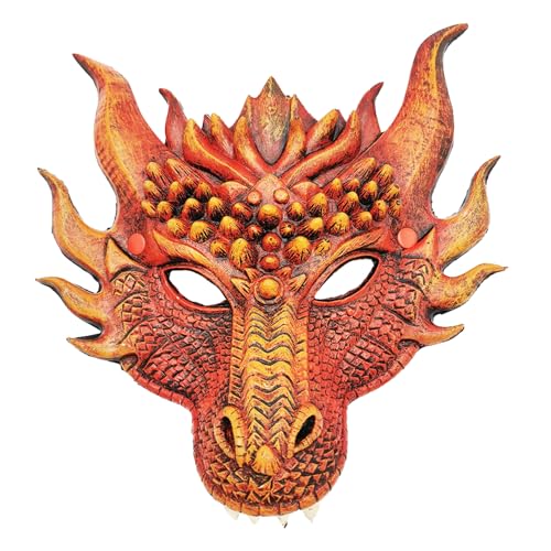 Ranuw 3D-Drachenmaske, Party-Maske für Halloween, Maskerade, Cosplay, Kostüm, 3D-Drachenkopf-Maske, Tiermaske, PU-Schaum-Maske, Geschenke, 3D-Drachenmaske von Ranuw