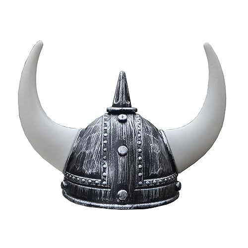 Ranuw MedievalWarrior Helmhut für Erwachsene Themenparty Wikingerhelm mit Hörnern Zopf für Bühnenauftritte Party Requisiten Kappe Erwachsene Wikingerhelm Wikingerhelm mit Zöpfen Hut Cosplay Halloween von Ranuw