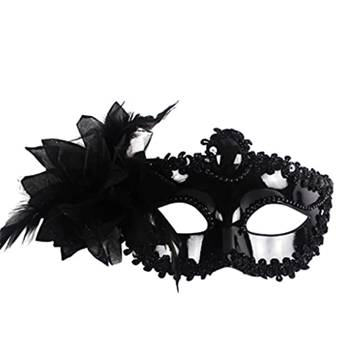 Ranuw Performance Maske Kostüm Dame Halbgesichtsmaske Halloween Feder Karneval Maske Maskerade Party Hochzeit Maske Halbgesichtsmaske für Frauen Cosplay Halloween Party Festival Maske von Ranuw