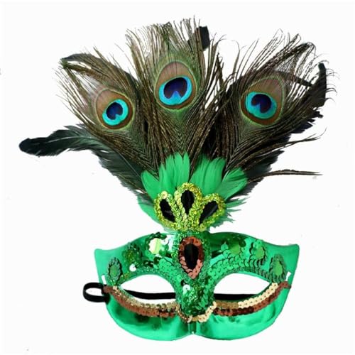 Ranuw Pfau-Maske Attraktives Tier Obere Hälfte Gesicht Halloween Party Kostüm Foto Requisite Für Karneval Maskerad Pfau-Maske Halloween Party Obere Hälfte Gesicht Tier von Ranuw