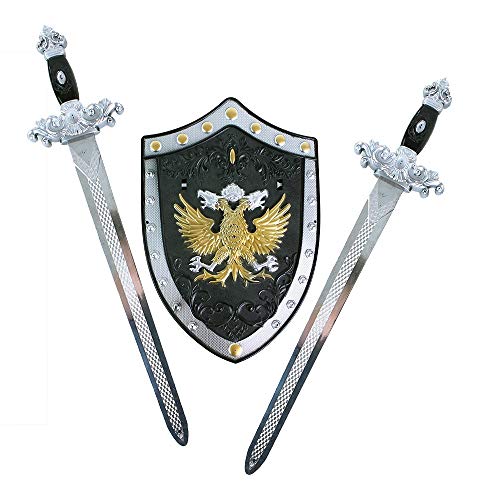 Rappa 197831 Verkleidung Zubehör Schild und Zwei Schwerter für tapfere Ritter - Länge 49 cm von Rappa