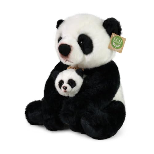 Rappa Plüsch Panda mit Baby - weiches Kuscheltier 27 cm Panda von Rappa
