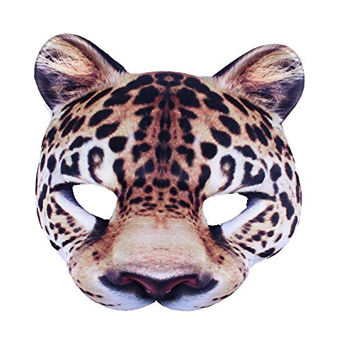 Rappa 160309 Lebensechte 3D Tiermaske Partymaske Gepard Leopard aus Stoff von Rappa