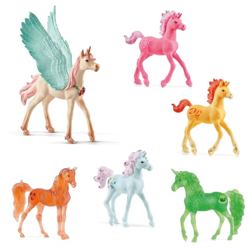 Spar-Set 409195 - kompatibel für Schleich - balaya - Sammeleinhörner in 5 Farben mit Schmuckeinhorn Pegasus Fohlen von Rappelkiste Spielwaren