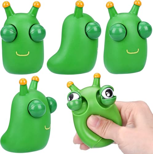 Grünes Insekten-Spielzeug, das aus den Augen sprießt, lustiges sensorisches Spielzeug für Kinder, das zur Linderung von Stress, Angst, Autismus verwendet wird (Quetschspielzeug*4) von Rarihem