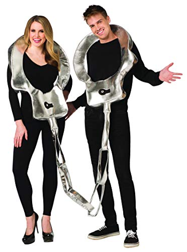 Rasta Imposta Handschellenkostüm für Paare, Herren, Damen, Erwachsene, Party, lustiges Outfit, silber-metallisch Rasta Imposta Handschellenkostüm für Paare, Herren, Damen, Erwachsene, Party, lustiges Outfit, silber-metallisch von Rasta Imposta