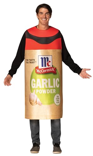 Rasta Imposta Lustige Neuheit Gag Halloween-Kostüme, McCormick Knoblauchpulver-Gewürz-Kostüm, Damen und Herren, Erwachsene, Einheitsgröße Rasta Imposta Lustige Neuheit Gag Halloween-Kostüme, McCormick Knoblauchpulver-Gewürz-Kostüm, Damen und Herren, Erwachsene, Einheitsgröße von Rasta Imposta