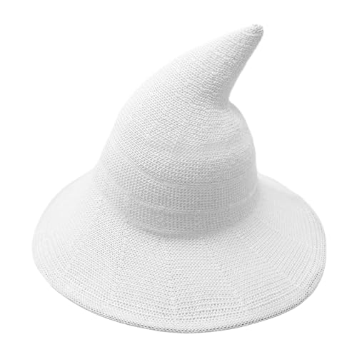Ratpzou Frauen Halloween Hexenhut, gestrickter Wollzauberer Hut, breiter Krempe spitzte Hexenkappe für Party Maskerade Cosplay Kostümzubehör täglich Ratpzou Frauen Halloween Hexenhut, gestrickter Wollzauberer Hut, breiter Krempe spitzte Hexenkappe für Party Maskerade Cosplay Kostümzubehör täglich von Ratpzou