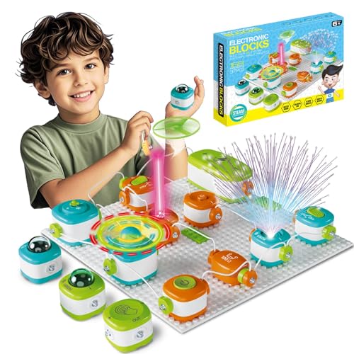 Elektrobaukasten für Kinder ab 6 Jahre, 168 Stromkreis-Experimente mit Licht & Sensoren, STEM Physik Lernspielzeug, Sicherer Bausatz ohne Löten, Pädagogisches Elektronik Set für Schule & Zuhause von Rauwseul