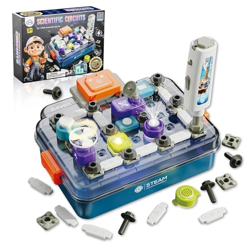 Elektronik Baukasten Kinder ab 3 Jahren, Entdecker-Set mit 58 Teilen + batteriebetriebenem Akkuschrauber, Mint-Lernspielzeug mit ABS-Arbeitsstation Kindergarten & Zuhause Elektronik Baukasten Kinder ab 3 Jahren, Entdecker-Set mit 58 Teilen + batteriebetriebenem Akkuschrauber, Mint-Lernspielzeug mit ABS-Arbeitsstation Kindergarten & Zuhause von Rauwseul