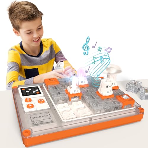 STEM Elektronik Lernspielzeug ab 3 Jahren,Edition mit 500+ Schaltungen, LED Display & wiederaufladbaren Modulen | Logiktraining, Physik Experimentierset,sichere Niederspannung,für Zuhause & Schule von Rauwseul