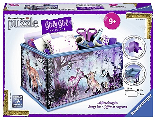 Girly Girl Edition Aufbewahrungsbox - Animal Trend (Kinderpuzzle): Erlebe Puzzeln in der 3. Dimension von Ravensburger 3D Puzzle