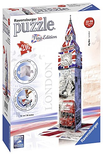 Ravensburger 12582 - Flag Edition Big Ben - 3D Puzzle-Bauwerke, 216 Teile von Ravensburger 3D Puzzle
