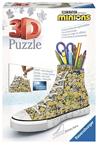 Ravensburger 3D Puzzle 11262 Sneaker Minions - Praktischer Stiftehalter - 108 Teile - Schreibtisch-Organizer für Kinder ab 8 Jahren von Ravensburger