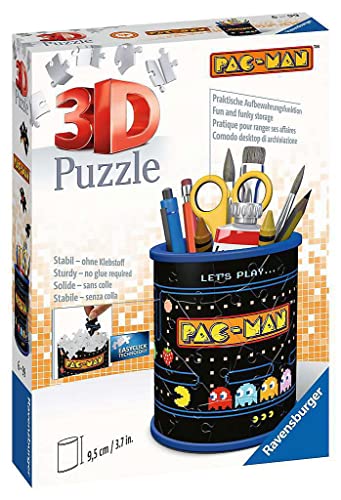 Ravensburger 3D Puzzle 11276 - Utensilo Pac-Man - 54 Teile - Stiftehalter für Pac-Man Fans ab 6 Jahren, Schreibtisch-Organizer für Kinder von Ravensburger
