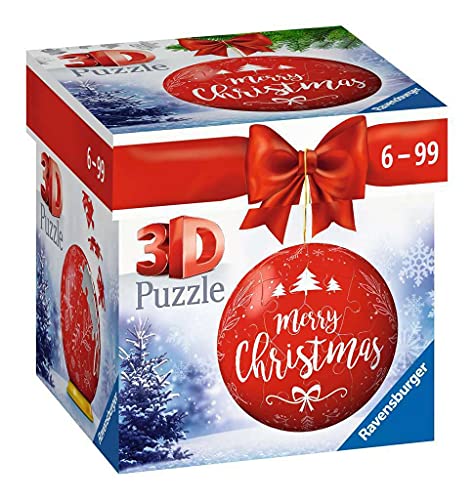 Ravensburger 3D Puzzle-Ball Weihnachtskugel Merry Christmas 11268 - 54 Teile - für Weihnachtsfans ab 6 Jahren von Ravensburger