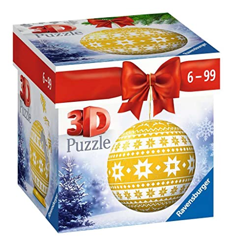 Ravensburger 3D Puzzle-Ball Weihnachtskugel Norweger Muster 11269 - 54 Teile - für Weihnachtsfans ab 6 Jahren von Ravensburger