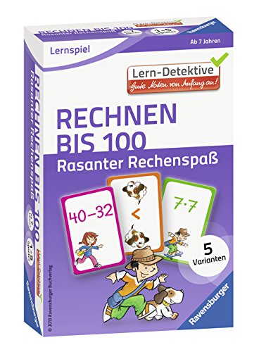 Rechnen bis 100. Rasanter Rechenspaß: Rasanter Rechenspaß. Anlege-Spiel mit 52 Spielkarten (Lern-Detektive - Lernspiel) von Ravensburger Buchverlag