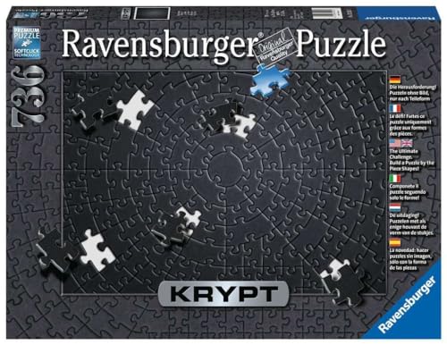 Ravensburger Puzzle 15260 - Krypt Puzzle Schwarz - Schweres Puzzle für Erwachsene und Kinder ab 14 Jahren, mit 736 Teilen, 70 x 50 cm von Ravensburger