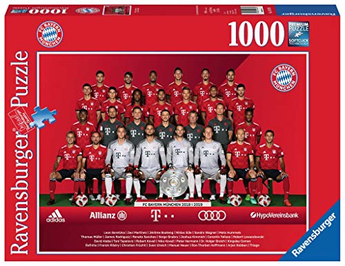 Ravensburger Unisex – Erwachsenenpuzzle 19879 FC Bayern Saison 2018/19, Puzzle, Bunt, 1000 Teile von Ravensburger Erwachsenenpuzzle