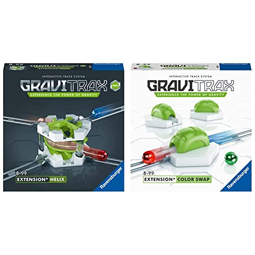 Ravensburger GraviTrax 27027 - GraviTrax PRO Erweiterung Helix & Ravensburger 26815 - GraviTrax Erweiterung Color Swap - Ideales Zubehör für spektakuläre Kugelbahnen von Ravensburger GraviTrax