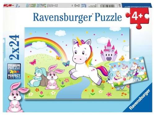 Ravensburger Kinderpuzzle - 07828 Märchenhaftes Einhorn - Puzzle für Kinder ab 4 Jahren, 2x24 Teilen von Ravensburger