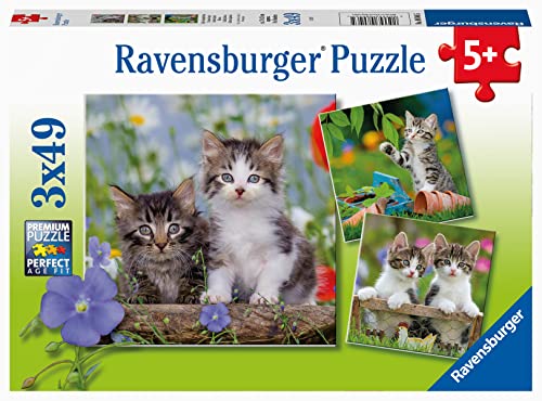 Ravensburger Kinderpuzzle - 08046 Süße Samtpfötchen - Puzzle für Kinder ab 5 Jahren, mit 3x49 Teilen von Ravensburger