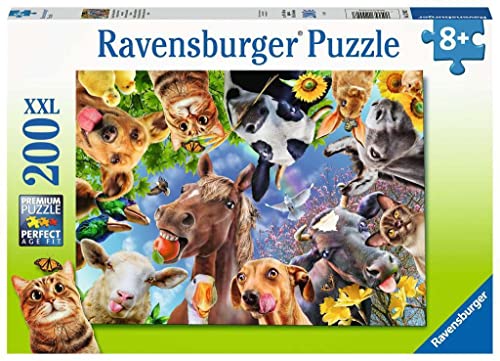 Ravensburger Kinderpuzzle - 12902 Lustige Bauernhoftiere - Tier-Puzzle für Kinder ab 8 Jahren, mit 200 Teilen im XXL-Format von Ravensburger