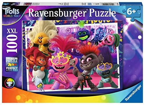 Ravensburger Kinderpuzzle - 12912 Unsere Lieblingslieder - Trolls-Puzzle für Kinder ab 6 Jahren, mit 100 Teilen im XXL-Format von Ravensburger