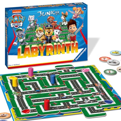 Paw Patrol Junior Labyrinth 20799 - das bekannte Brettspiel von Ravensburger als Junior Version, Kinderspiel für Kinder ab 4 Jahren von Ravensburger