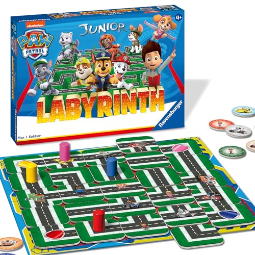 Ravensburger Kinderspiel Paw Patrol Junior Labyrinth 20799 - das bekannte Brettspiel von Ravensburger als Junior Version, Kinderspiel für Kinder ab 4 Jahren - Geburtstagsgeschenke von Ravensburger