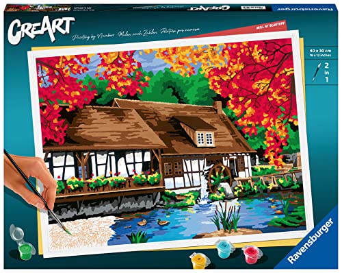 Ravensburger CreArt 23546 - Mühle am Blautopf - Malen nach Zahlen Erwachsene, DIY Malset mit Pinsel und Acrylfarben, Geschenk für Frauen und Männer, Malen für Erwachsene Ravensburger CreArt 23546 - Mühle am Blautopf - Malen nach Zahlen Erwachsene, DIY Malset mit Pinsel und Acrylfarben, Geschenk für Frauen und Männer, Malen für Erwachsene von Ravensburger