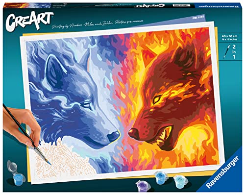 Ravensburger CreArt 23549 - Feuer & EIS - Malen nach Zahlen Erwachsene, DIY Malset mit Pinsel und Acrylfarben, Geschenk für Frauen und Männer, Malen für Erwachsene Ravensburger CreArt 23549 - Feuer & EIS - Malen nach Zahlen Erwachsene, DIY Malset mit Pinsel und Acrylfarben, Geschenk für Frauen und Männer, Malen für Erwachsene von Ravensburger