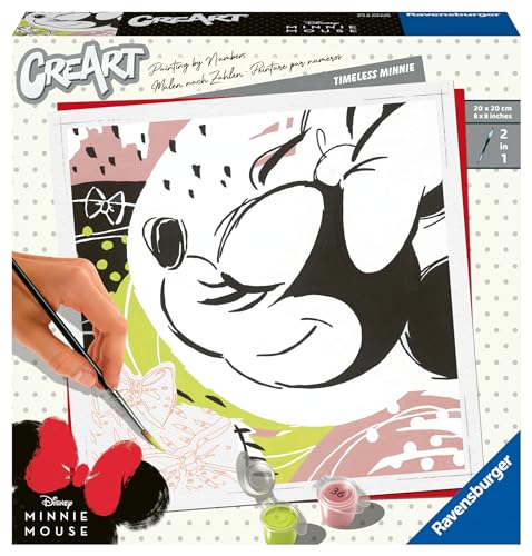 Ravensburger CreArt 20126 - Timeless Minnie - Disney Malen nach Zahlen Erwachsene, DIY Malset mit Pinsel und Acrylfarben, Geschenk für Frauen und Männer, Malen für Erwachsene Ravensburger CreArt 20126 - Timeless Minnie - Disney Malen nach Zahlen Erwachsene, DIY Malset mit Pinsel und Acrylfarben, Geschenk für Frauen und Männer, Malen für Erwachsene von Ravensburger