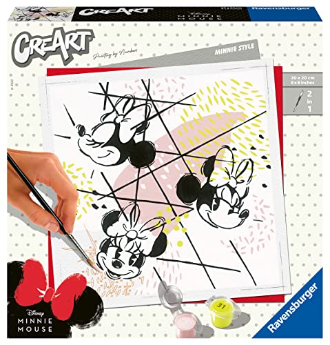 Ravensburger Malen nach Zahlen quadratisch Disney Mouse Mickey Ravensburger CreArt-Malen nach Zahlen 20127 – Minnie Style – ab 12 Jahren von Ravensburger Malen nach Zahlen
